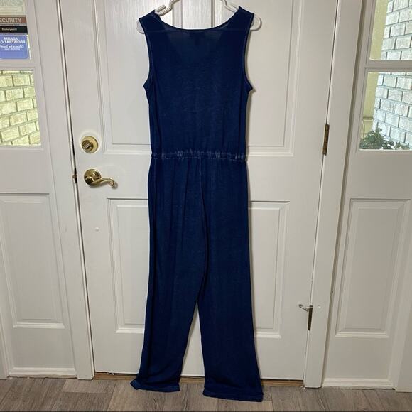 Allison Britney Short Sleeve drape Neck Jumpsuit M - Picture 2 of 5